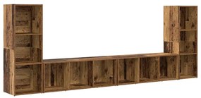 Gabinete para TV 4 pcs Madeira Antiga 37 x 35 x 107.5 cm