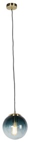 LED Candeeiro de suspensão inteligente latão com vidro azul oceano 20 cm incl. Wifi ST64 - Pallon Art Deco