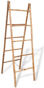 Escada toalheiro dupla com 5 degraus, bambu, 50x160 cm