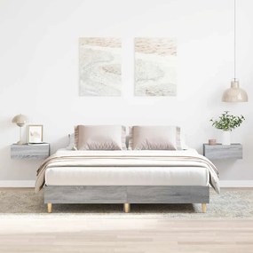 Estrutura de cama sem colchão 140x200 cm cinzento sonoma