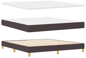 Cama Box Marrom Escuro e Branco 180 x 200 cm Poliéster