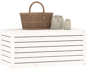 Caixa de jardim 101x50,5x46,5 cm madeira de pinho maciça branco
