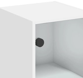 Armário de parede c/ portas de vidro 35x37x68,5 cm branco