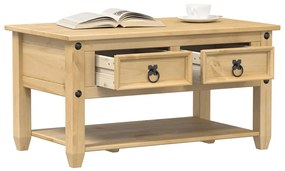 Mesa de centro com gavetas Corona 85x50x45 cm pinho maciço