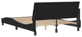 Estrutura de cama sem colchão 140x190 cm veludo preto