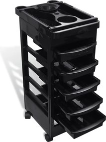 Carrinho de armazenamento para salão preto