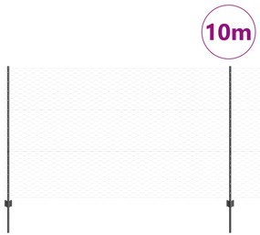 Postes de Cerca vidaXL 10 pcs U-Channel Cinza 140 cm Aço