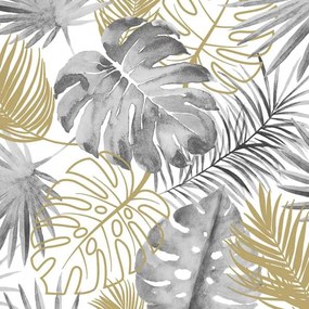 426236 DUTCH WALLCOVERINGS Papel de parede folhas costela-de-adão preto