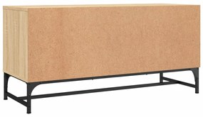 Móvel de TV c/ portas de vidro 102x37x50 cm carvalho sonoma