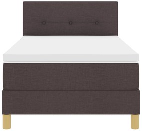 Cama Box Spring com Colchão Castanho 80x200 cm Tecido