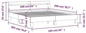 Estrutura cama c/ cabeceira 160x200 cm derivados madeira branco