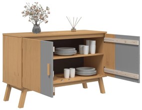 Aparador OLDEN 114x43x73,5 cm pinho maciço cinzento e castanho