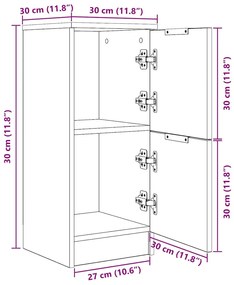 Buffet de Carvalho Preto vidaXL - 30x30x70 cm