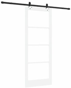 Conjunto de Porta Deslizante vidaXL Branco 83x211 cm Madeira Sólida Pi