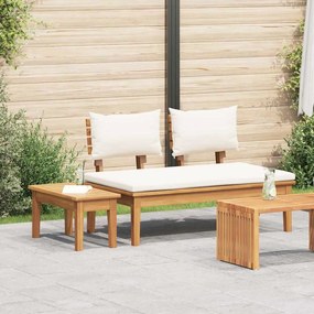 Conjunto de Banco de Jardim de 2 Peças de Madeira Maciça de Teak