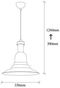 Candeeiro de Teto Saglam – Preto e Dourado – 33 cm de Diâmetro x 126 c