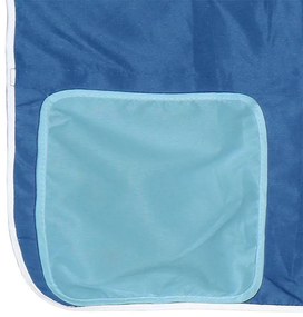 Cama alta p/ criança c/ túnel 80x200 cm pinho maciço azul