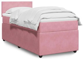 Cama com molas/colchão 80x200 cm veludo rosa