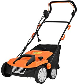 Escarificador elétrico 2 em 1 com cabo de 13 amperes Capacidade do saco de 13 amperes 50L Capacidade do saco ajustável em 4 posições e 2 lâminas amoví