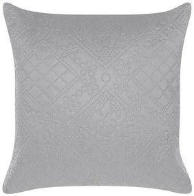 Colcha com relevo e duas almofadas cinzentas  220 x 240 ALAMUT Beliani
