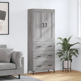 vidaXL Armário alto 69,5x34x180 cm derivados de madeira sonoma cinza