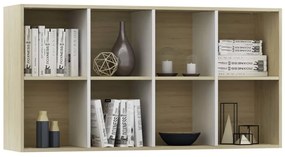 Estante/aparador 66x30x130cm contrapl. branco e carvalho sonoma