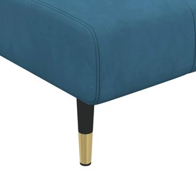 Sofá-cama em forma de L 275x140x70 cm veludo azul