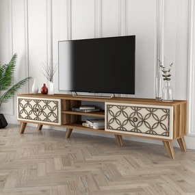 Móvel TV Class – Nogueira e Creme – 180 cm x 44 cm x 35 cm