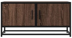 Móvel p/ TV 80x34,5x40cm deriv. madeira/metal carvalho castanho