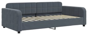 Sofá-cama com colchão 100x200 cm veludo cinzento-escuro