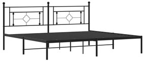 Estrutura de cama com cabeceira 200x200 cm metal preto