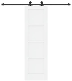 Porta Deslizante com Conjunto de Ferragens Branca 61x198,5 cm Madeira
