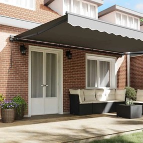 Toldo Elétrico Antracite 4 × 3 m Alumínio, tecido de poliéster