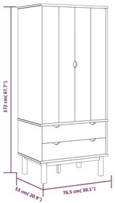 Roupeiro OTTA 76,5x53x172 cm pinho maciço