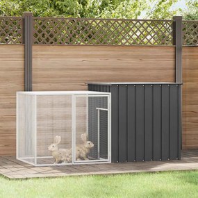 vidaXL Gaiola p/ coelhos 200x91x100 cm aço galvanizado antracite