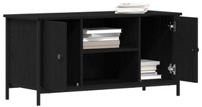 Armário de TV vidaXL Carvalho Preto 100x40x50 cm Madeira e Aço