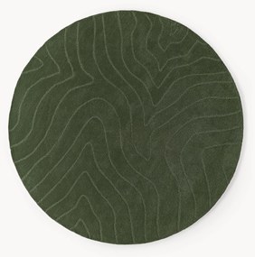 Tapete redondo de lã artesanal Aaron