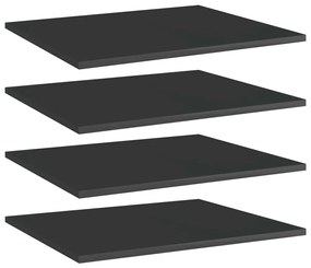 vidaXL Prateleiras para estante 4 pcs 60x50x1,5cm contraplacado preto