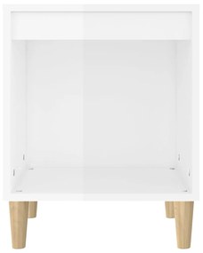 Mesa de cabeceira 40x35x50cm derivados madeira branco brilhante