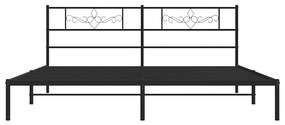 Estrutura de cama com cabeceira 183x213 cm metal preto