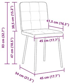 Cadeiras de jantar 2 pcs veludo rosa