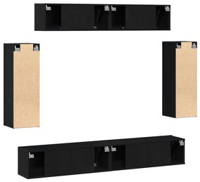 Conjunto de Cabinete de TV de 6 Peças - Madeira Engenheirada em Acabam