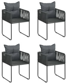 5 pcs conjunto de jantar p/ jardim vime de PVC preto e castanho