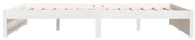 Estrutura de cama king 150x200 cm madeira maciça branco