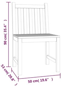 5 pcs conjunto de jantar p/ jardim madeira de teca maciça