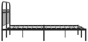 Estrutura de cama com cabeceira 120x200 cm metal preto