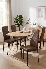 Pack 4 Cadeiras Lauter Couro Sintético - Marrom