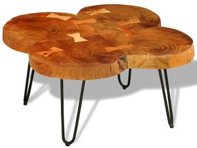 Mesa de centro 35 cm 4 troncos madeira de acácia sólida