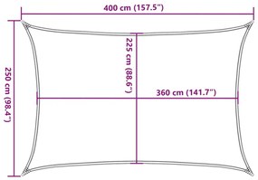 Para-sol estilo vela 160 g/m² 2,5x4 m PEAD cor creme
