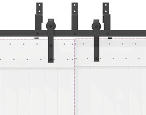 Kit de ferragens para porta deslizante 427 cm aço preto